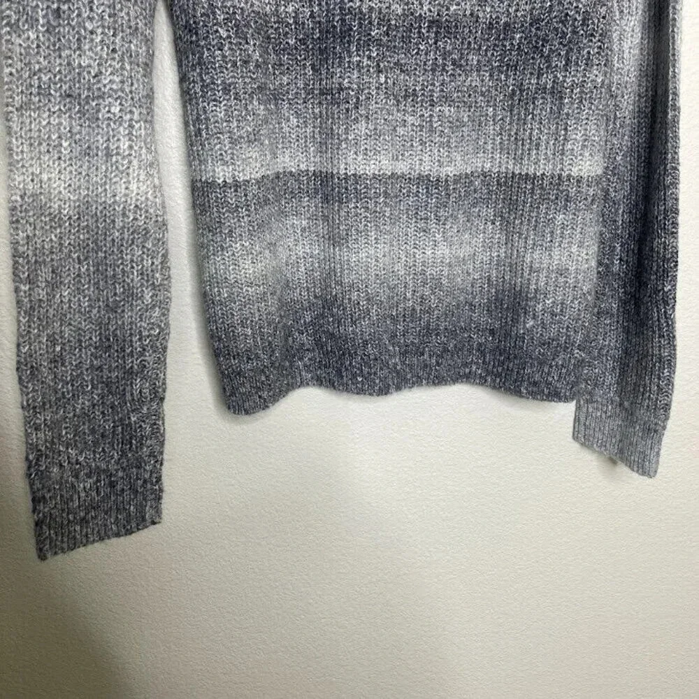 Open Edit Sweater Mens Size XXL Turtleneck Ombre Grey Spacedye Knit Pullover